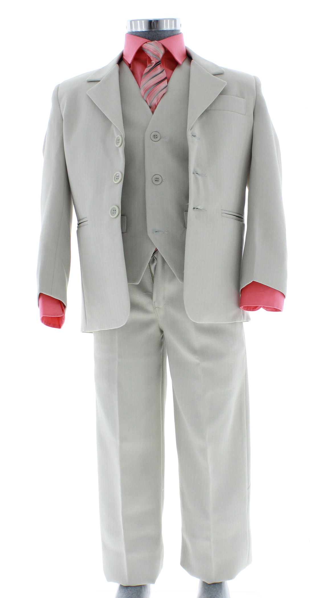 Traje de Vestir Niño Tres Piezas Color Beige 2899 2 a 18 Años.