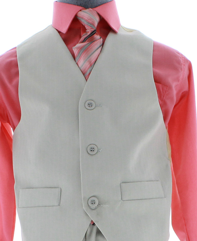 Traje de Vestir Niño Tres Piezas Color Beige 2899 2 a 18 Años.