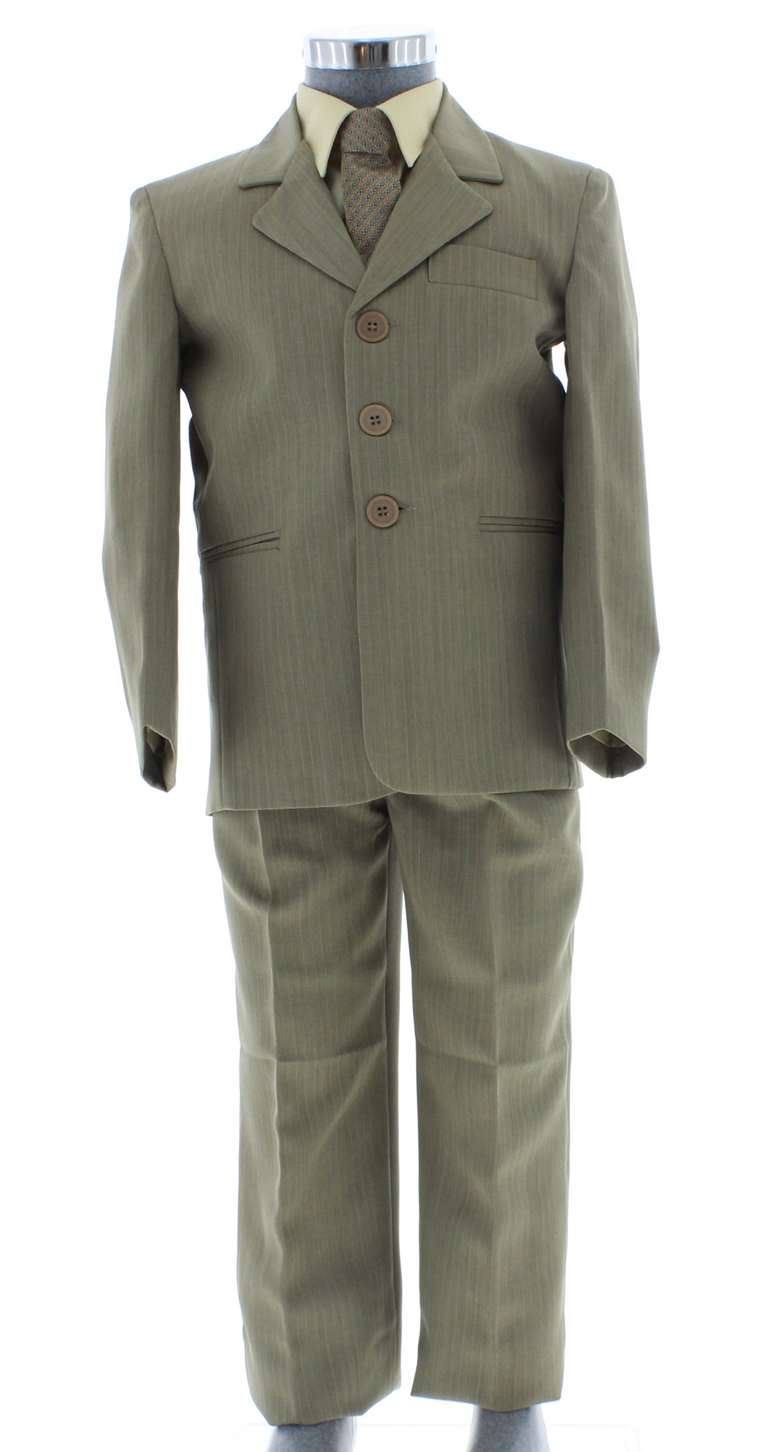 Traje de Vestir Niño Tres Piezas Color cafe claro 2901 2 a 18 Años.