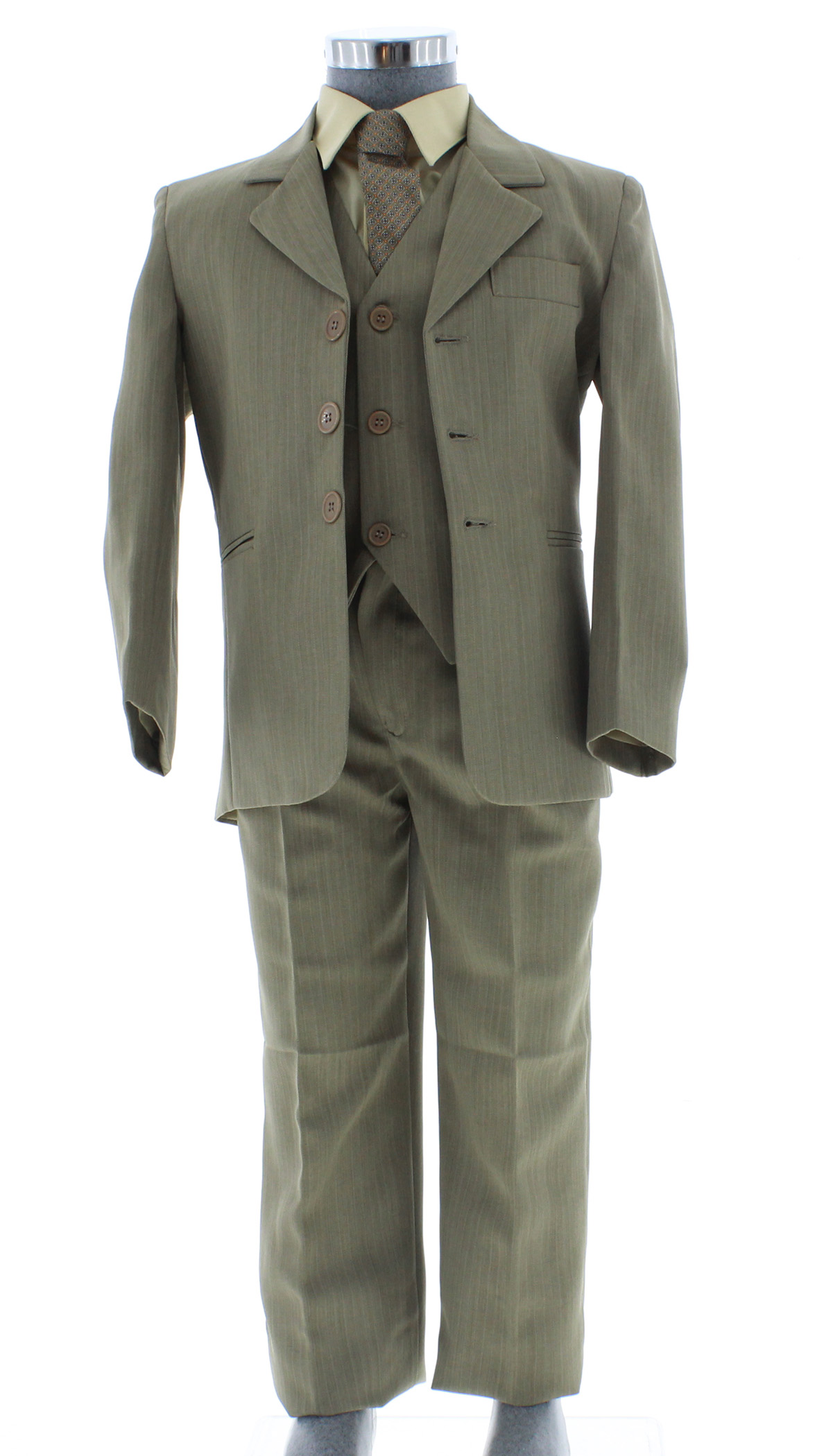 Traje de Vestir Niño Tres Piezas Color cafe claro 2901 2 a 18 Años.