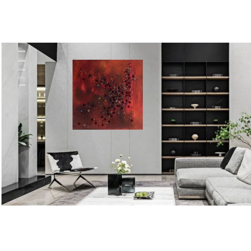 Cuadro "Profundidad" Pintura Arte Acrílico Sobre Tela 1.23X1.23Mts.