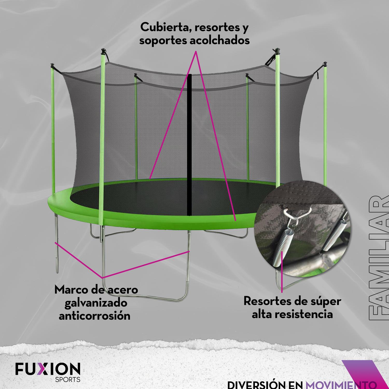 Trampolín Brincolín 10 pies Fuxion Sports, 54 Resortes 