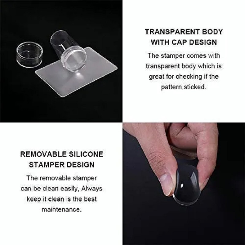Kit De Placa De Sellos Para Uñas, Estampador Y Raspador