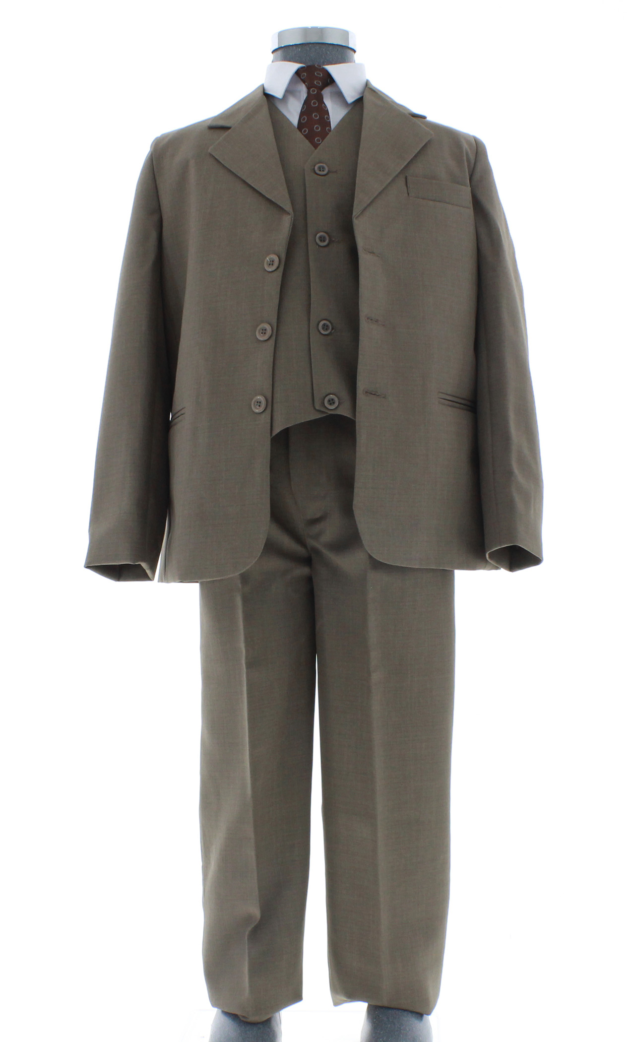 Traje de Vestir Niño Tres Piezas Color Cafe 2909 8 a 18 Años.