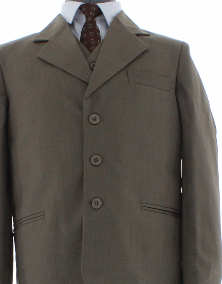 Traje de Vestir Niño Tres Piezas Color Cafe 2909 8 a 18 Años.