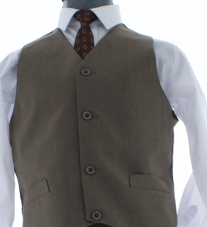 Traje de Vestir Niño Tres Piezas Color Cafe 2909 8 a 18 Años.