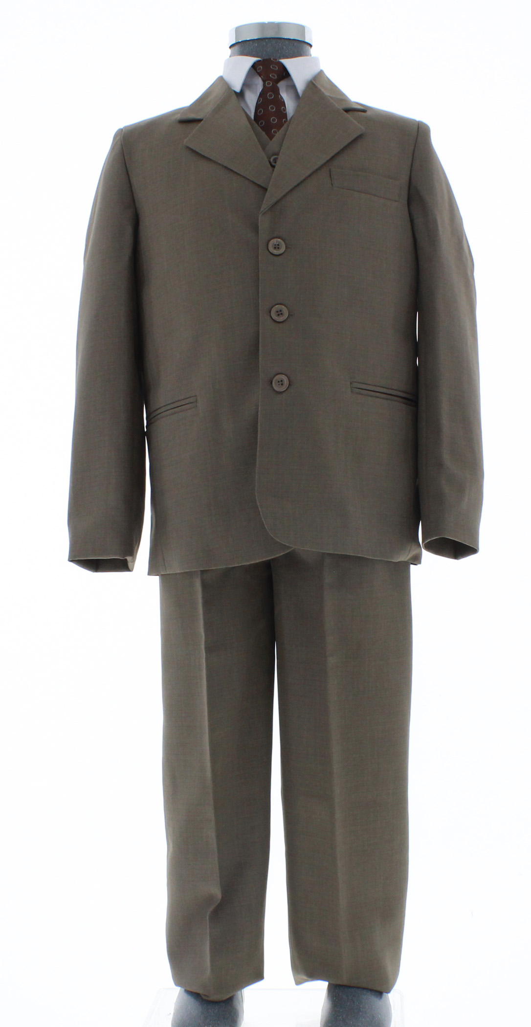 Traje de Vestir Niño Tres Piezas Color Cafe 2909 8 a 18 Años.