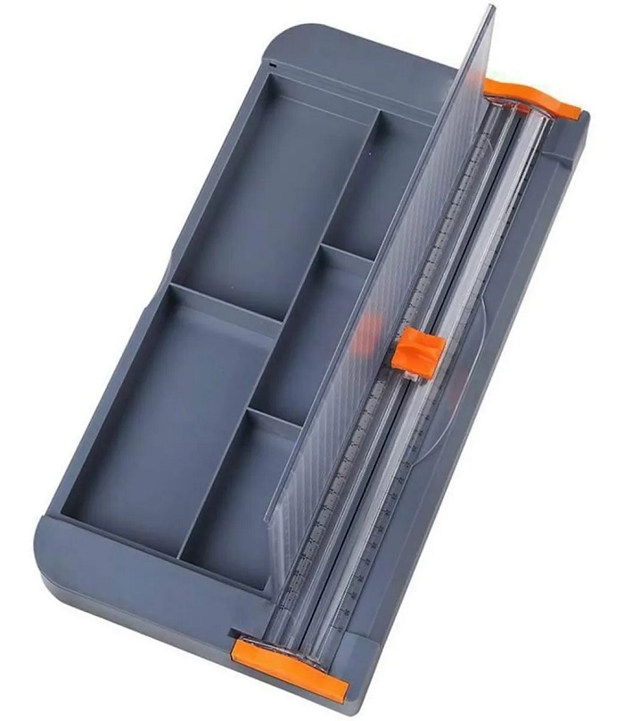 Guillotina De Papel De Oficina Con Caja De Almacenamiento Gris