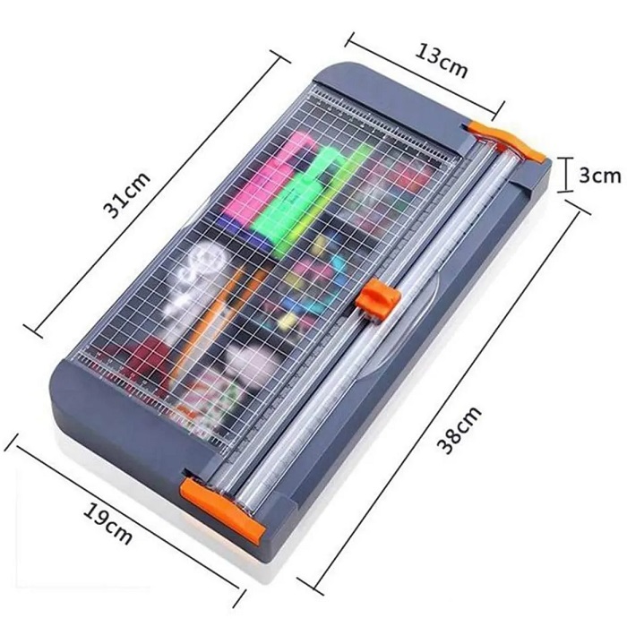 Guillotina De Papel De Oficina Con Caja De Almacenamiento Gris 