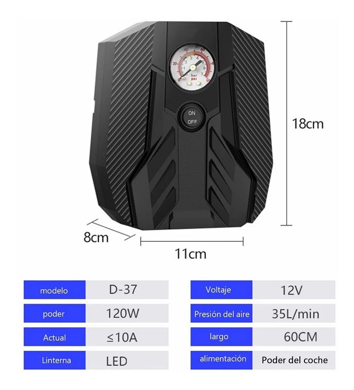 Compresor de aire para auto, 12 V, Pretul, Compresores Para Auto