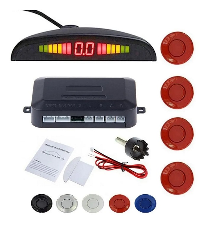 Kit Sistema De Radar con 4 sensores Rojo 