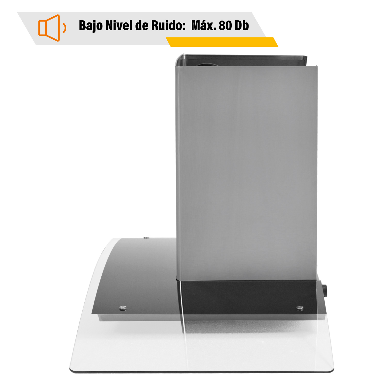 Campana Extractora Cristal Templado 90 cm Acero Inoxidable Cocina Pared Gutstark