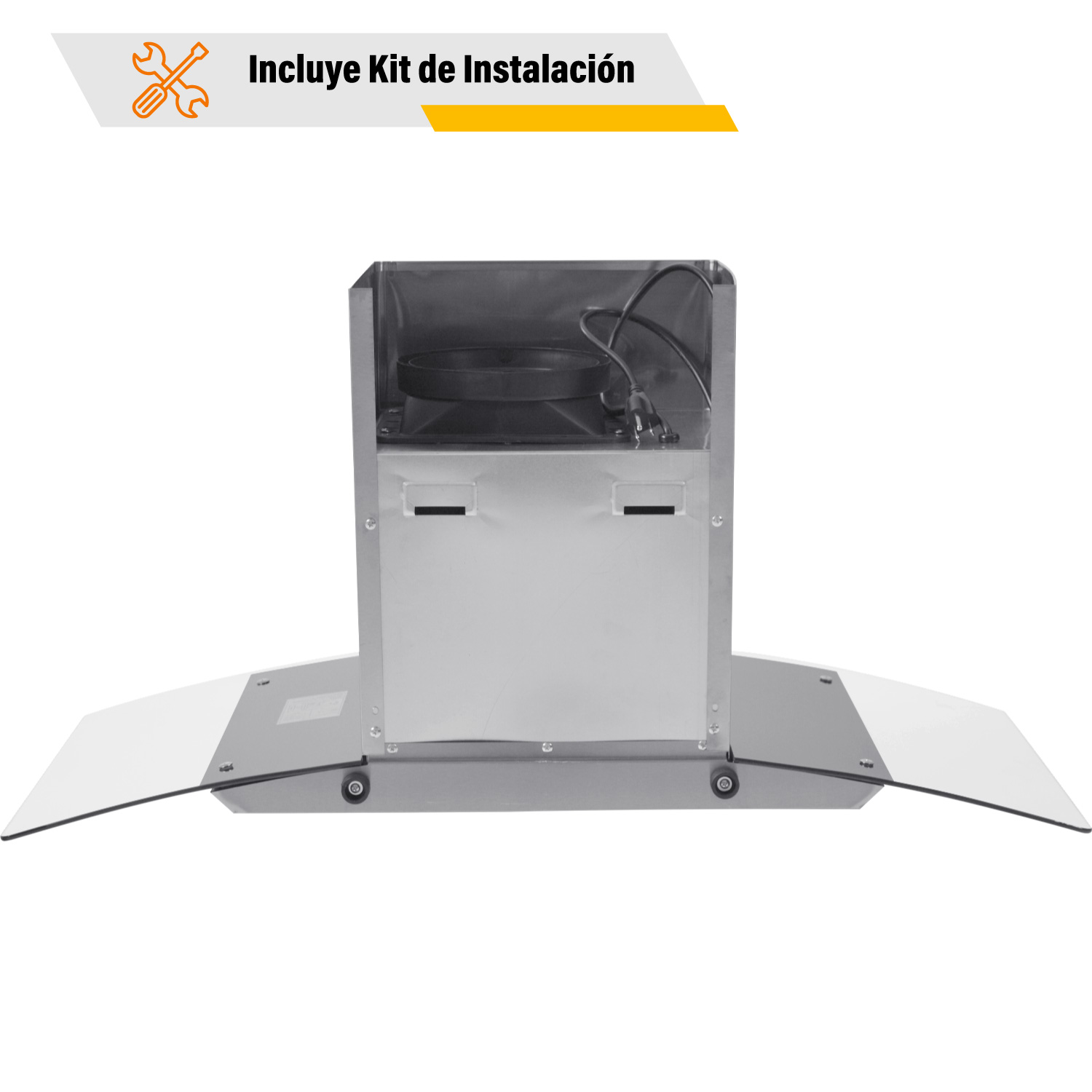 Campana Extractora Cristal Templado 90 cm Acero Inoxidable Cocina Pared Gutstark