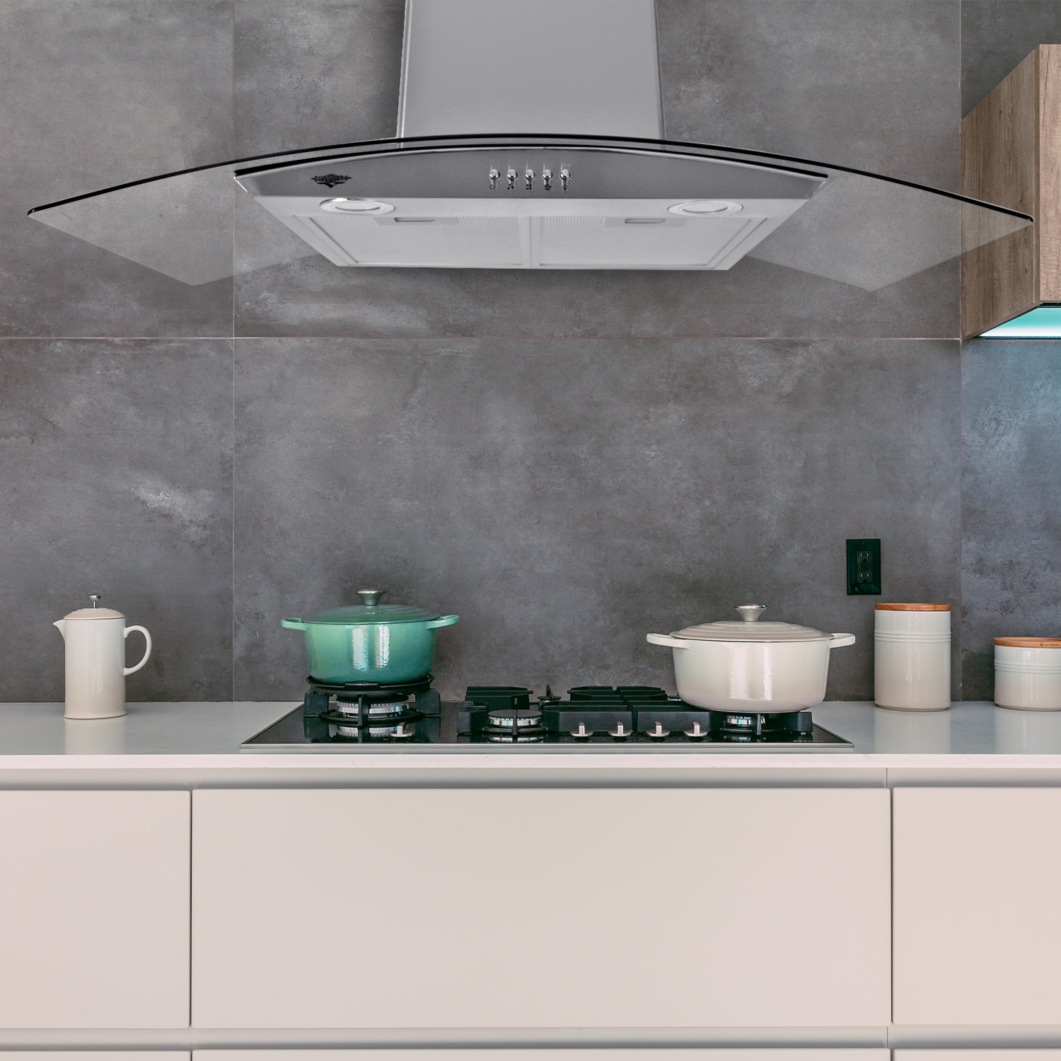 Campana Extractora Cocina Cristal Templado 60 cm Acero Inoxidable Cocina Pared Gutstark