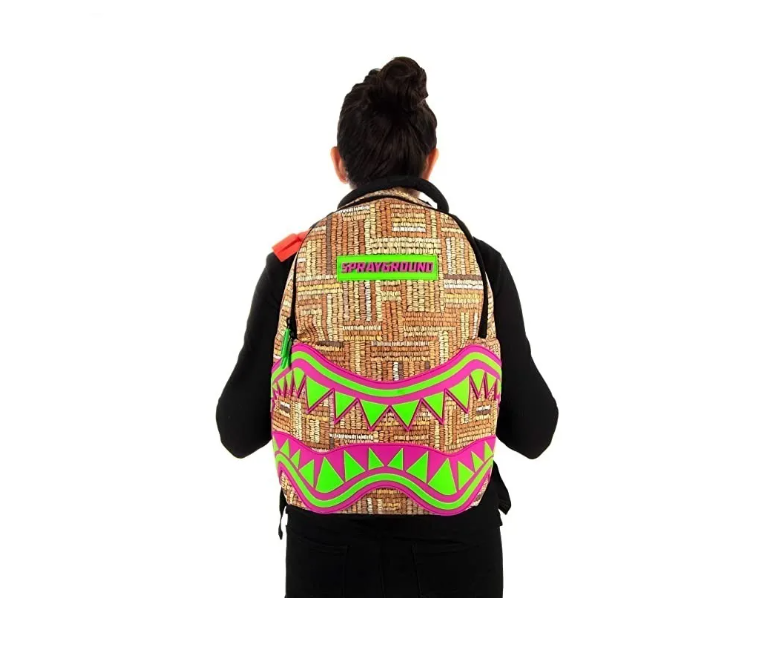 Mochila Original Con Motivos Tribales Backpack Sprayground Beige