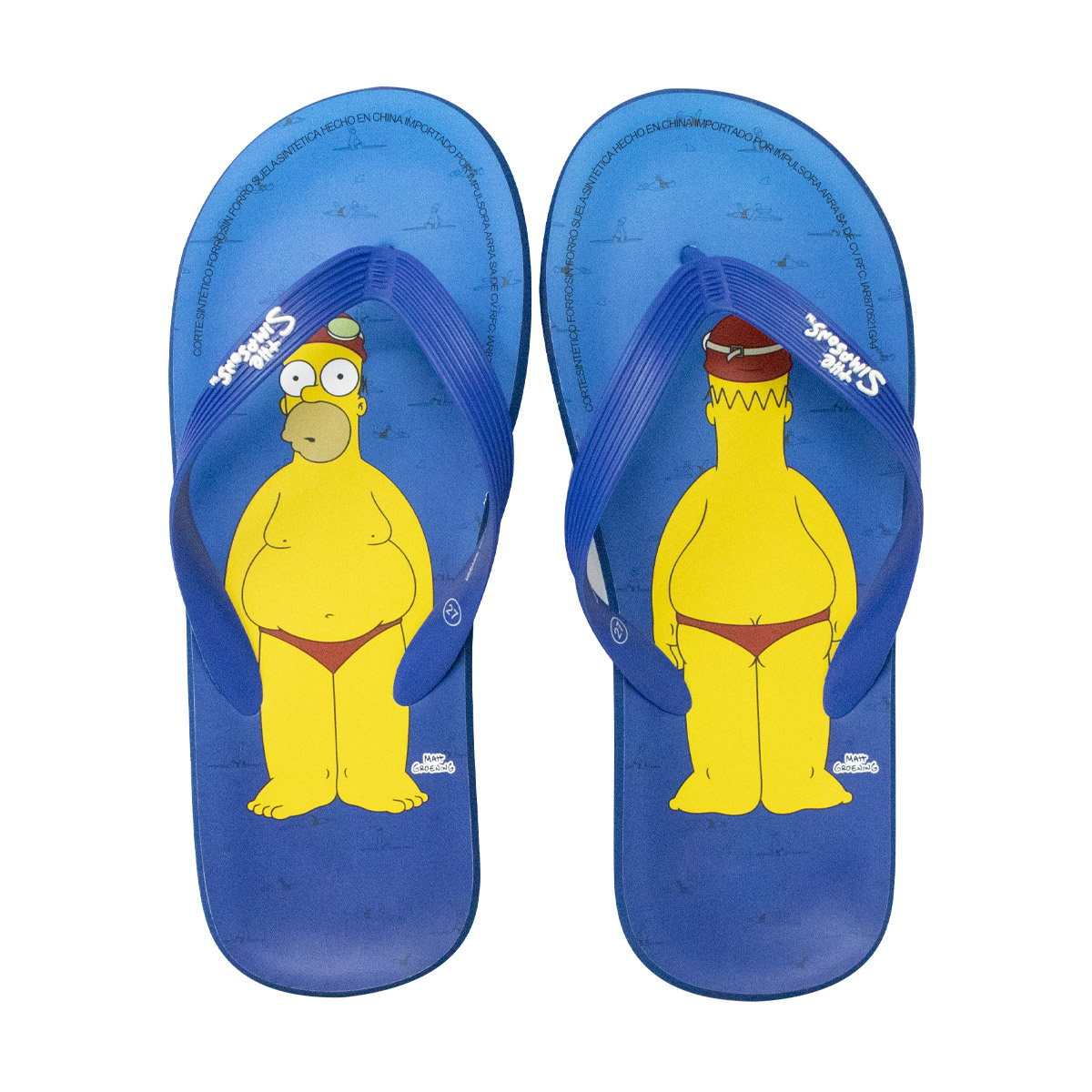 Sandalias Para Caballero Homero Simpson Traje de Baño