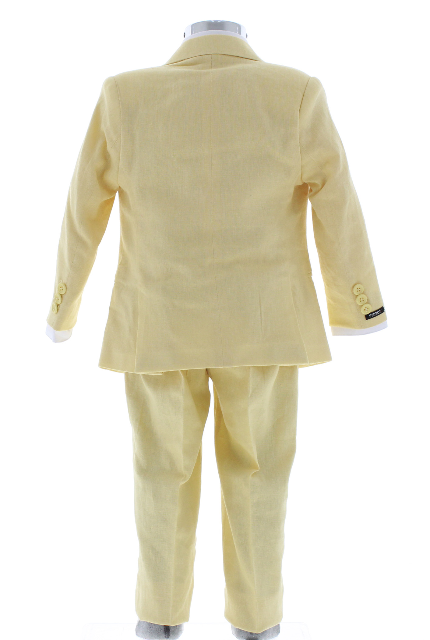 Traje de Vestir Lino Niño Tres Piezas Color Amarillo 2914 1 a 12 Años