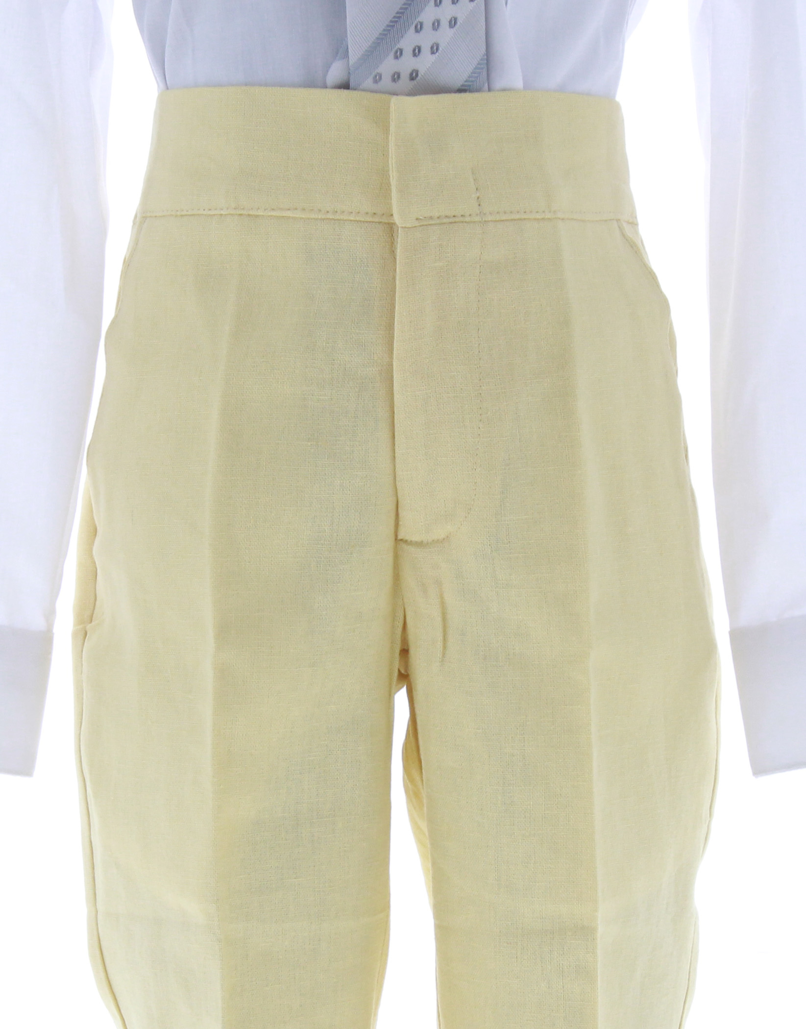 Traje de Vestir Lino Niño Tres Piezas Color Amarillo 2914 1 a 12 Años