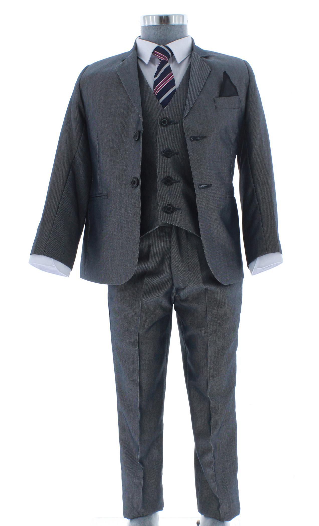 Traje de Vestir Niño Tres Piezas Color Gris 2915 4 a 18 Años