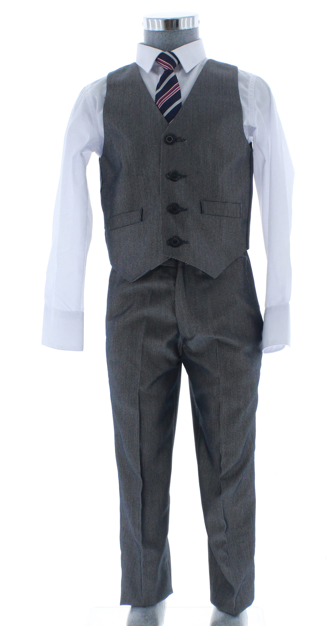 Traje de Vestir Niño Tres Piezas Color Gris 2915 4 a 18 Años