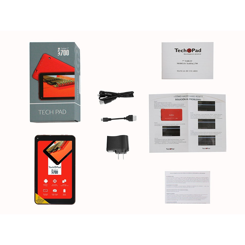 Tablet Tech Pad i700 7 Pulg 1GB RAM Android 8.1 Doble Cámara