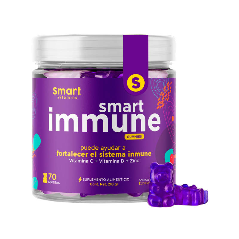 SMART IMMUNE- Suplemento en gomitas Originales, Fortalece tu sistema inmunológico 70 gomitas Smart Vitamins.