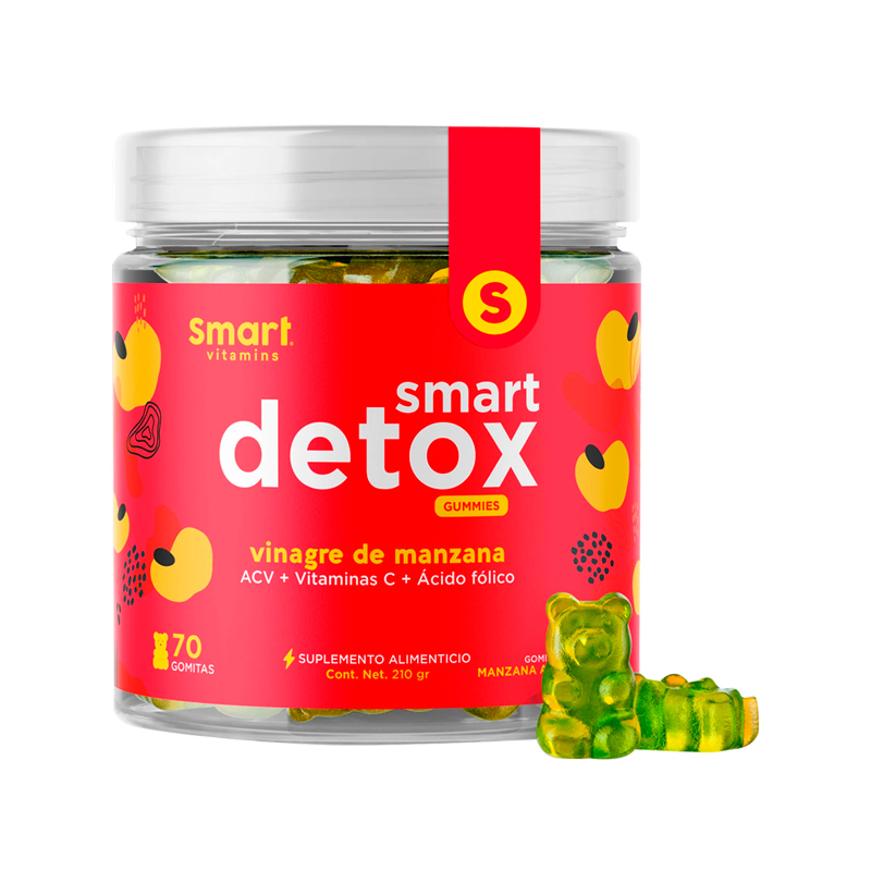 Smart Detox - Suplemento en gomitas Originales Vinagre de Manzana 70 gomitas Smart Vitamins