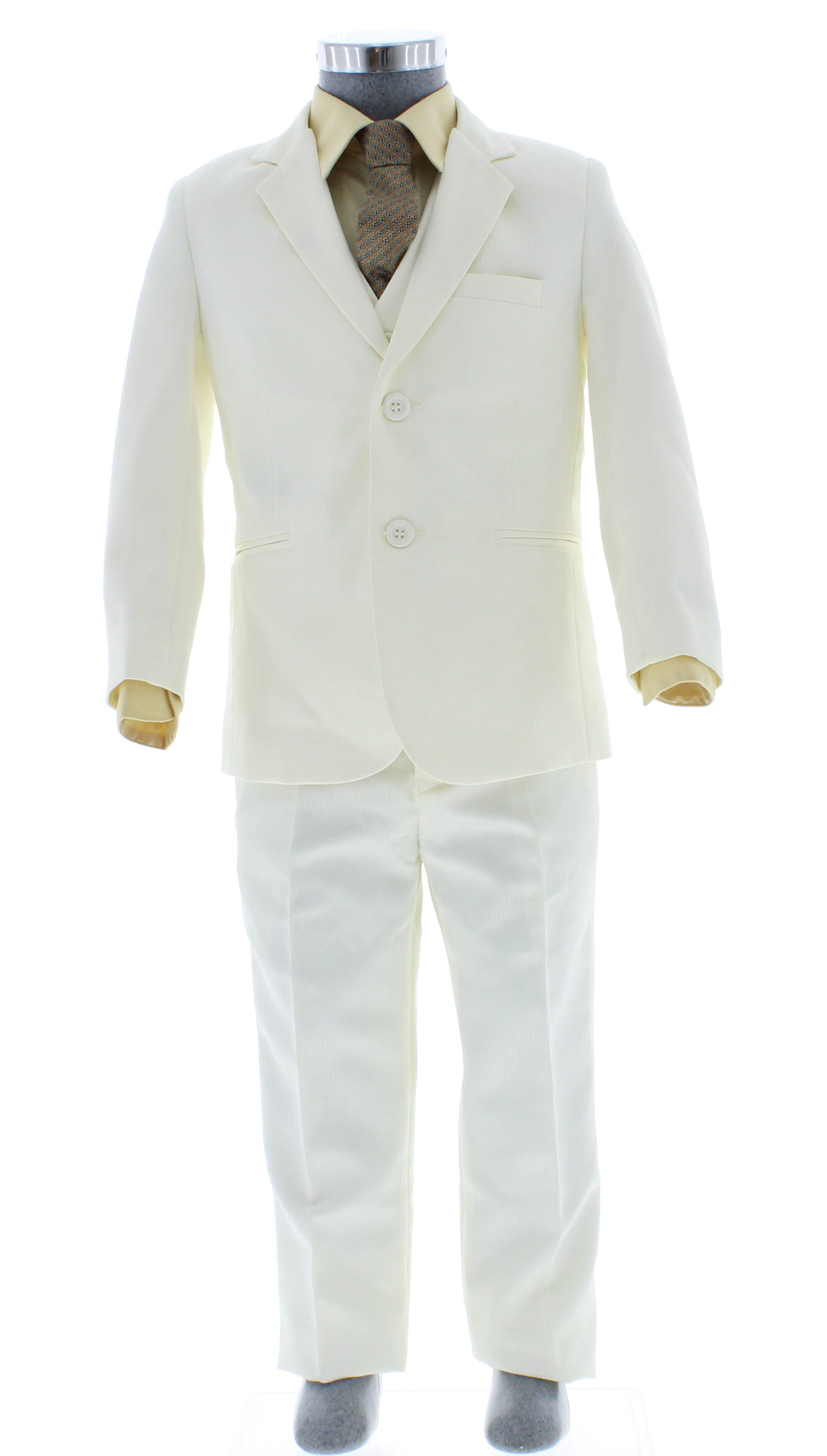 Traje de Vestir Niño Tres Piezas Color Marfil 2924 4 a 14 Años.