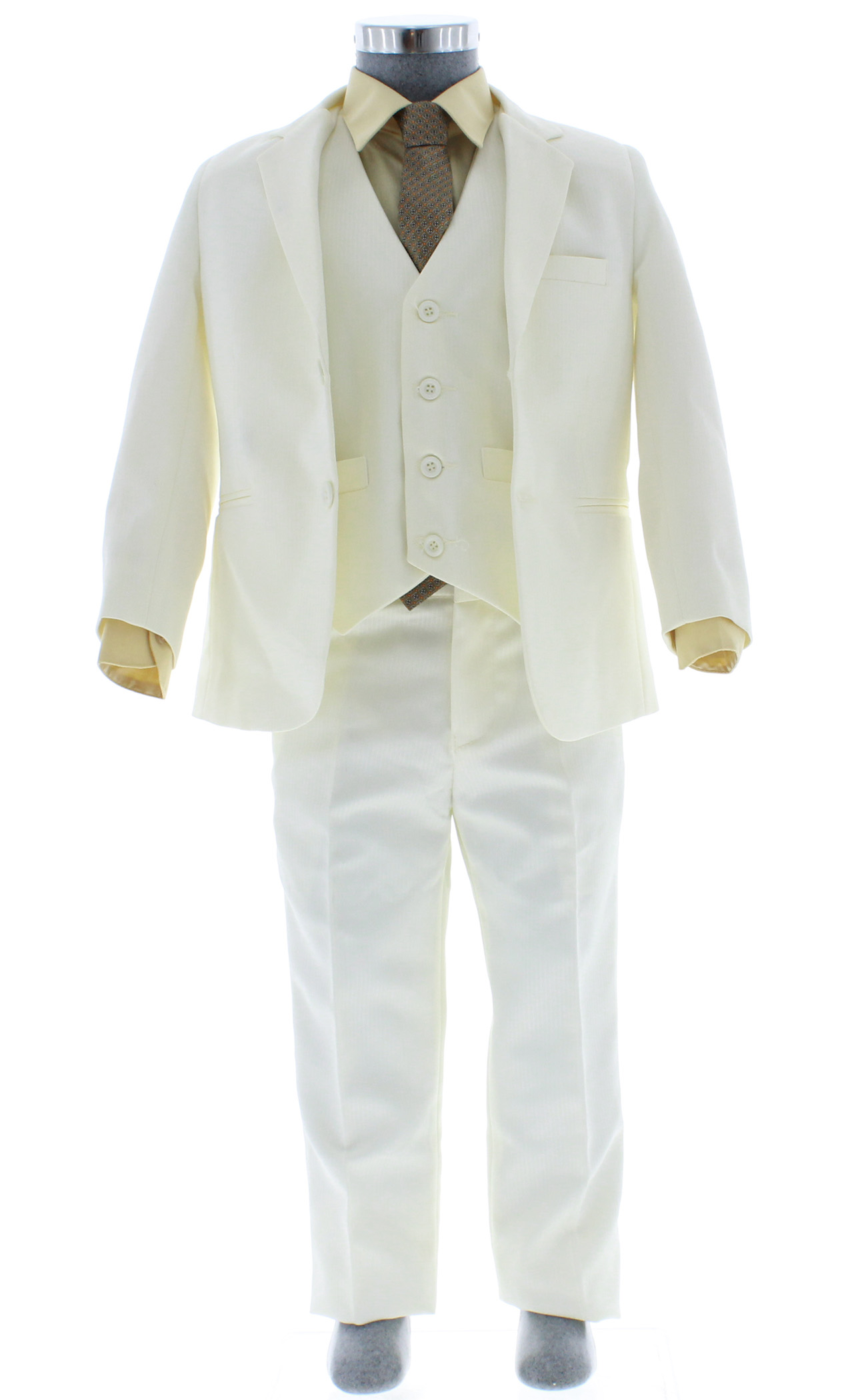 Traje de Vestir Niño Tres Piezas Color Marfil 2924 4 a 14 Años.