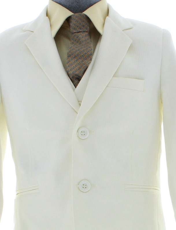 Traje de Vestir Niño Tres Piezas Color Marfil 2924 4 a 14 Años.
