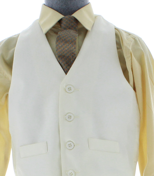 Traje de Vestir Niño Tres Piezas Color Marfil 2924 4 a 14 Años.