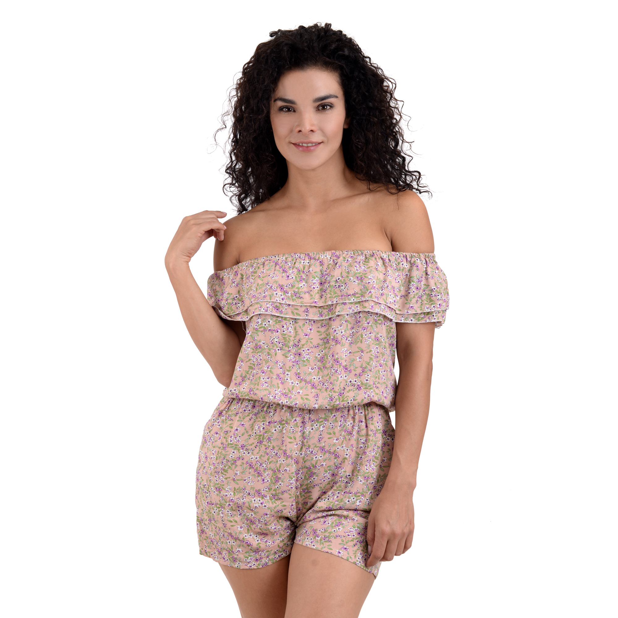 Jumper Palazzo Jumpsuit Con Short Fresco Moda Casual Estampado Floreado Para Dama Mujer