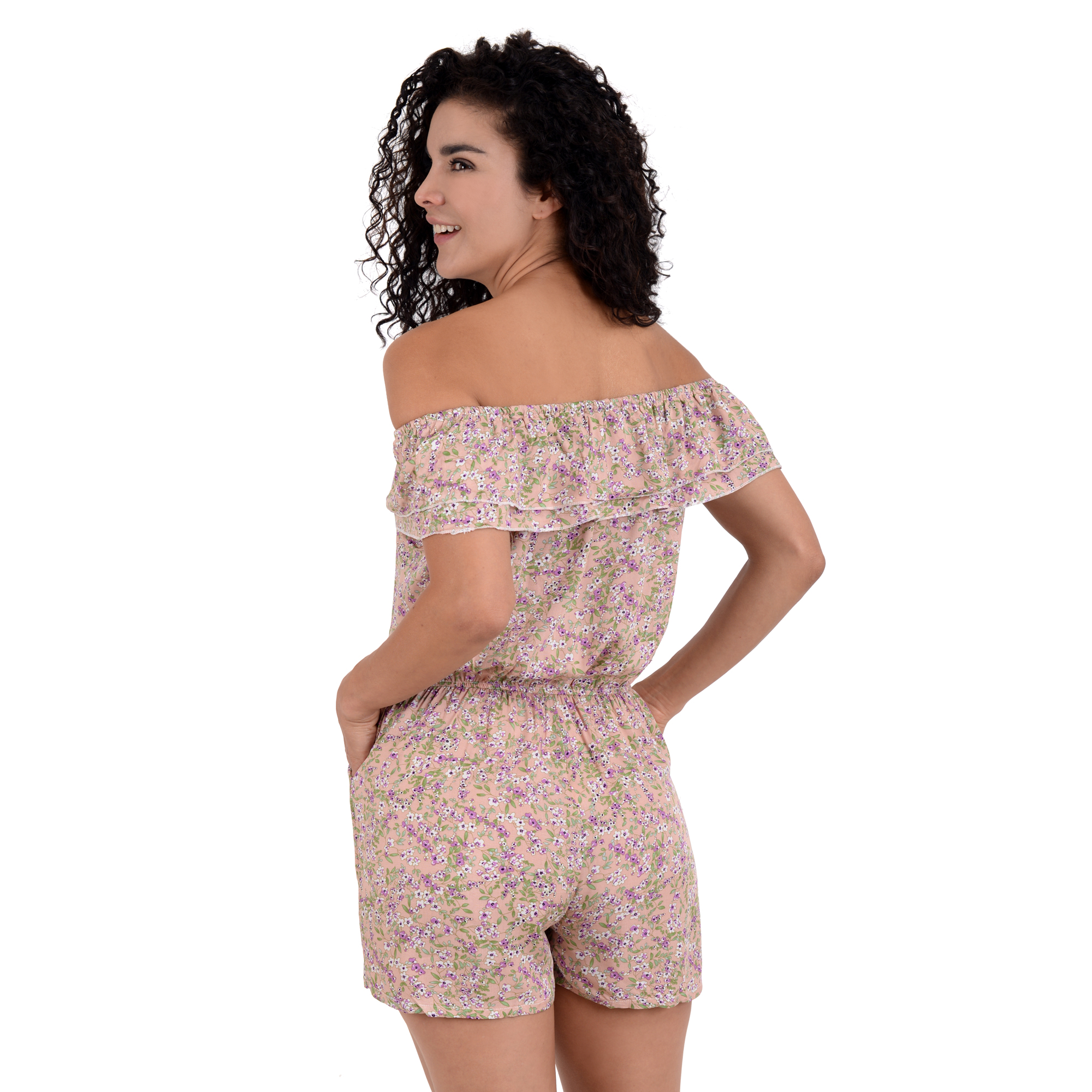 Jumper Palazzo Jumpsuit Con Short Fresco Moda Casual Estampado Floreado Para Dama Mujer