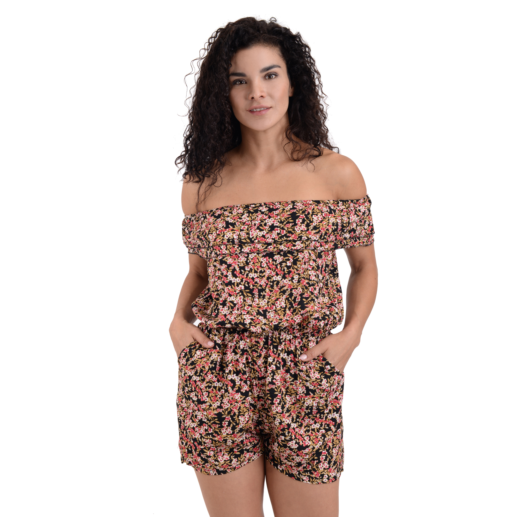 Jumper Palazzo Jumpsuit Con Short Fresco Moda Casual Estampado Floreado Para Dama Mujer