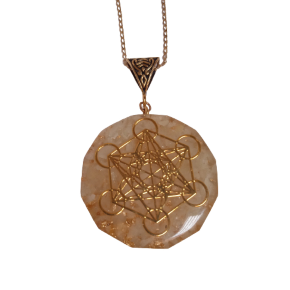 Orgonita Cubo de Metatron Con cadena EZOR