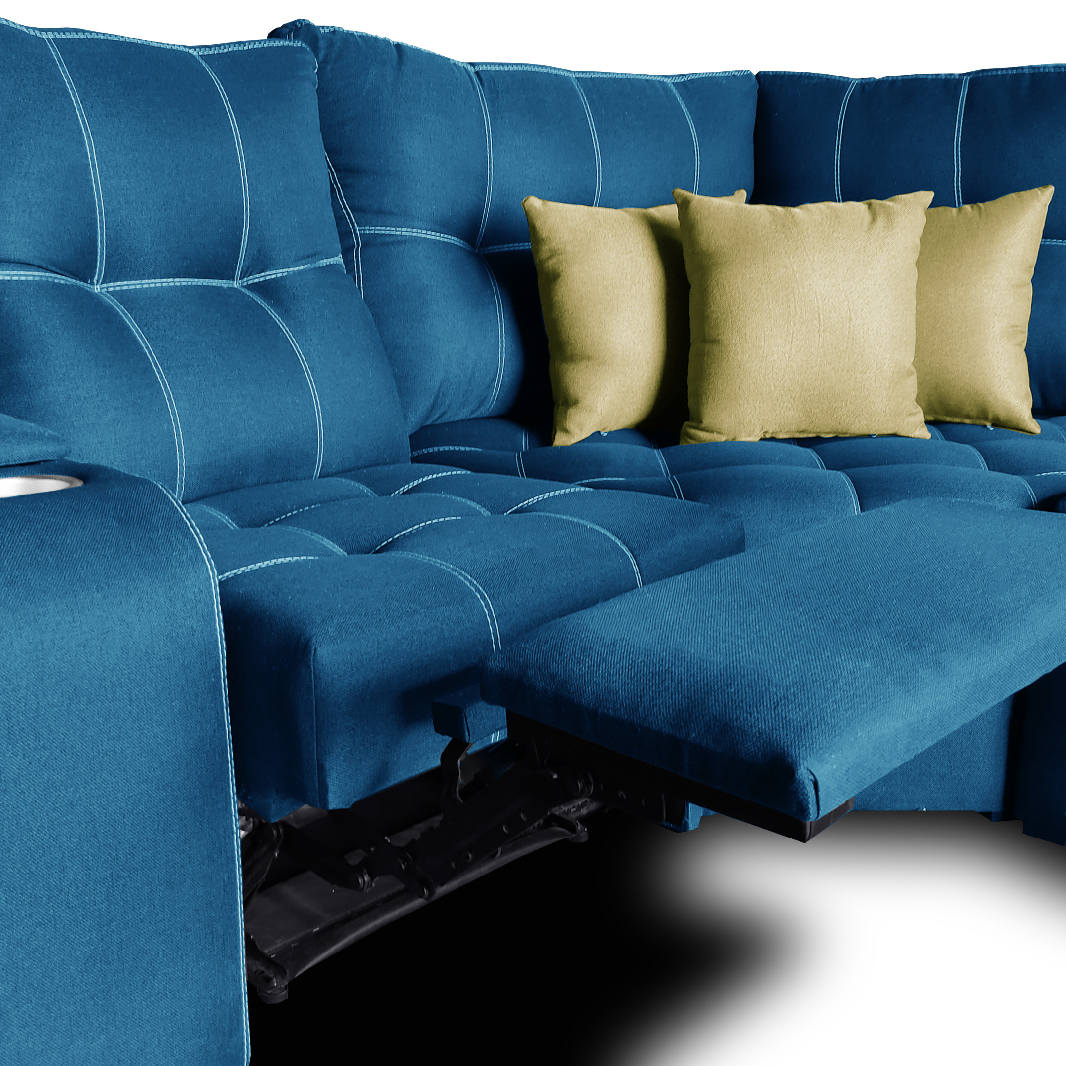 Sala Toronto c/ Chaise Extra Ancho/ 02 reclinables/ Tela Michell Navy // ENTREGA EN CDMX Y ZONA METROPOLITANA.