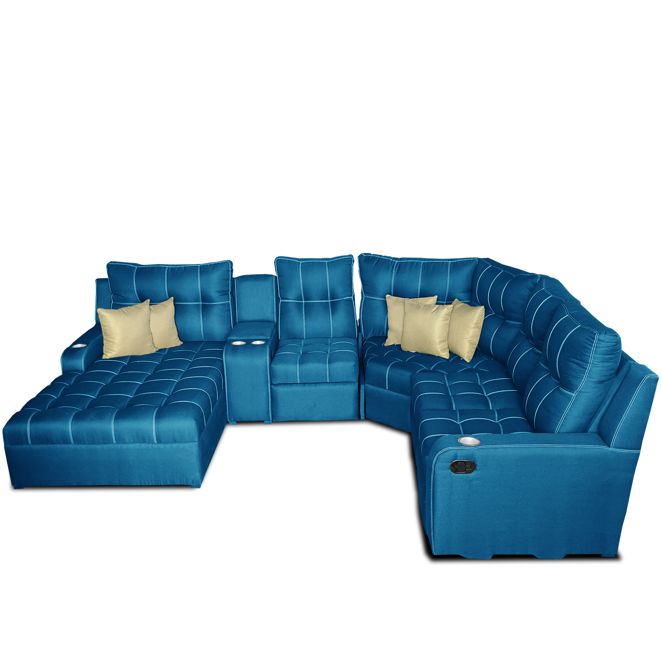 Sala Toronto c/ Chaise Extra Ancho/ 02 reclinables/ Tela Michell Navy // ENTREGA EN CDMX Y ZONA METROPOLITANA.