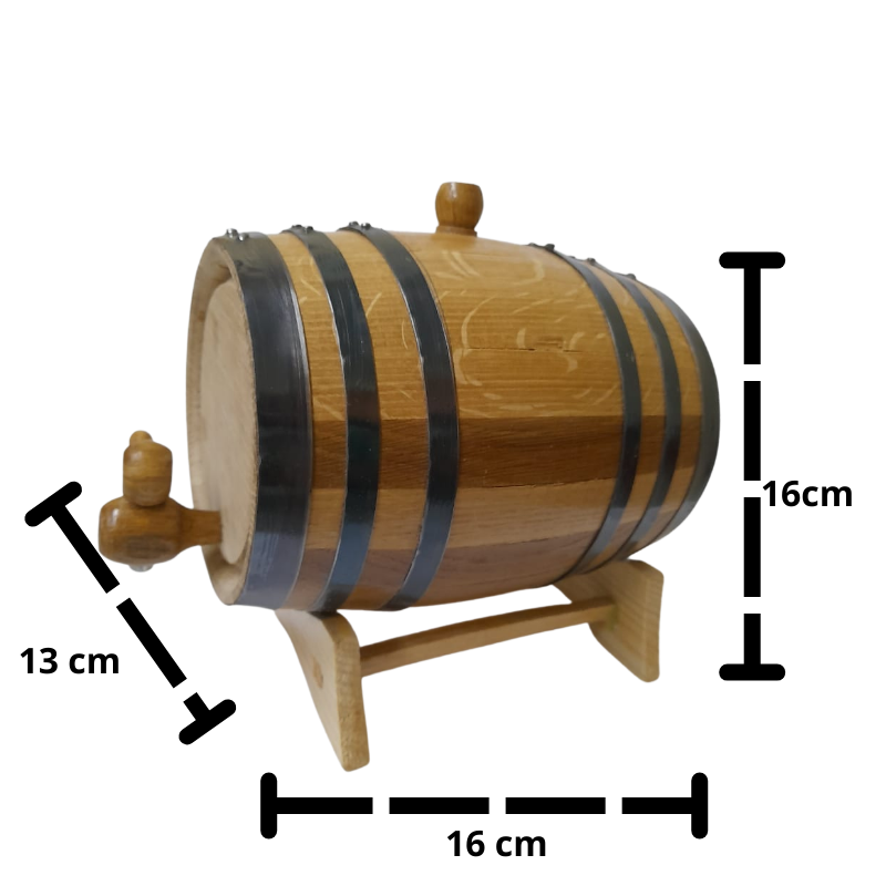 Barrica personalizable de roble 2L para reposar Mezcal