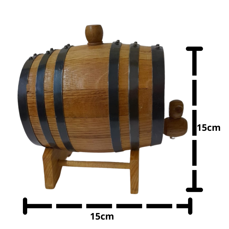 Barrica de roble 1L personalizable para reposar Tequila