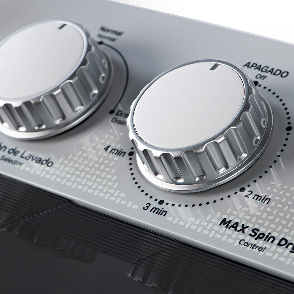 Lavadora dos tinas Acros 10kg ALD1035JE Blanco con vistas grises