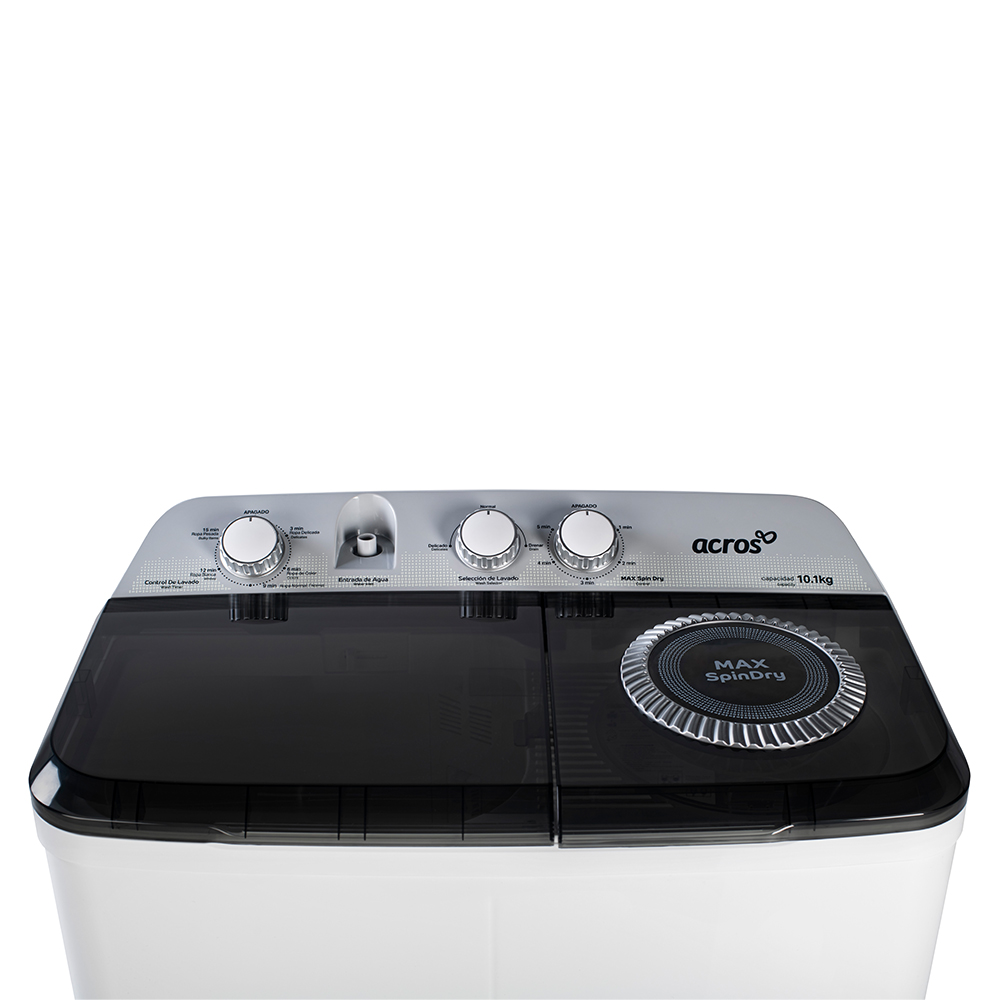 Lavadora dos tinas Acros 10kg ALD1035JE Blanco con vistas grises