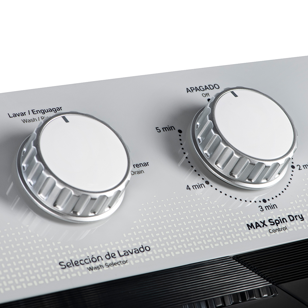 Lavadora dos tinas Acros 15kg ALD1545JE Blanco con vistas grises