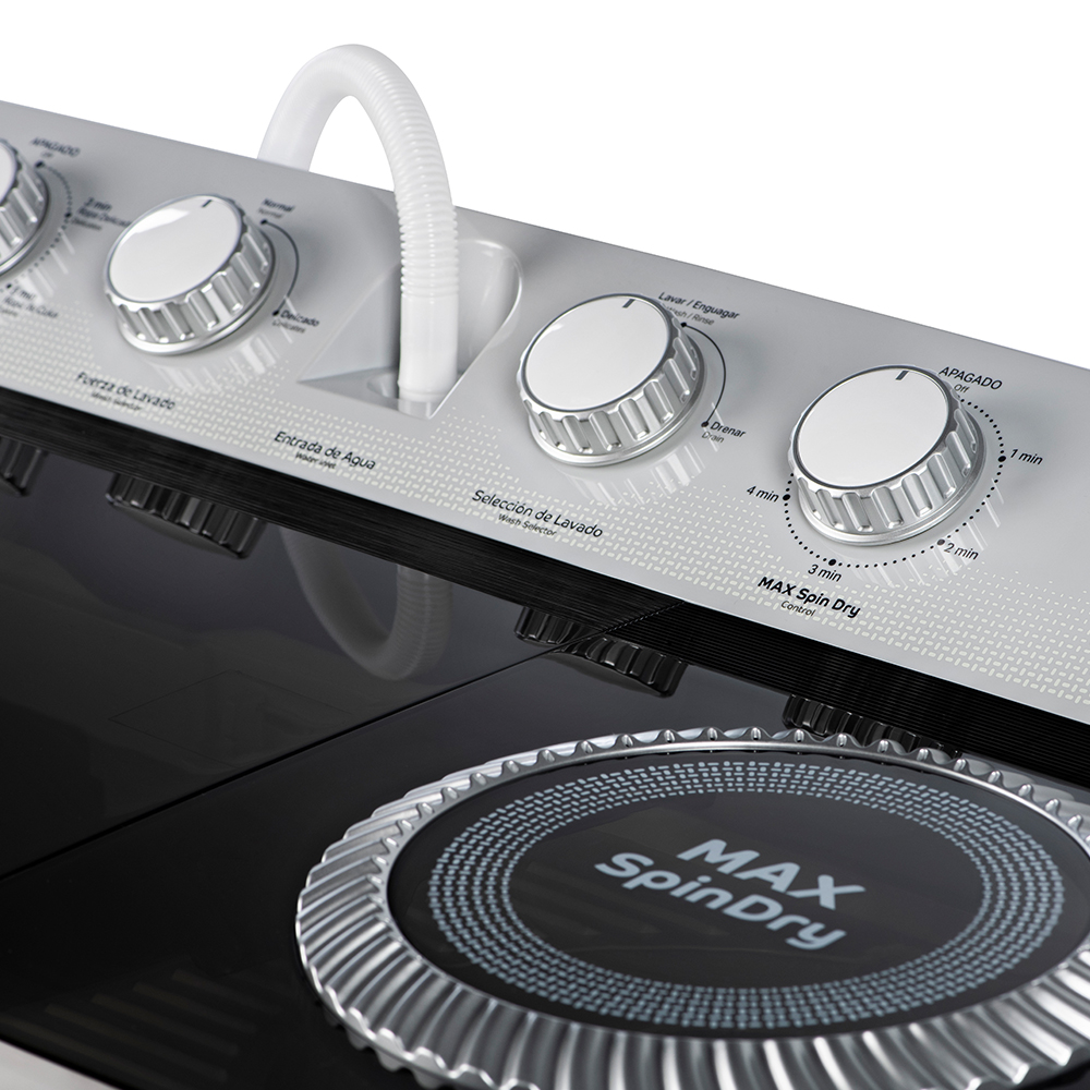 Lavadora dos tinas Acros 15kg ALD1545JE Blanco con vistas grises