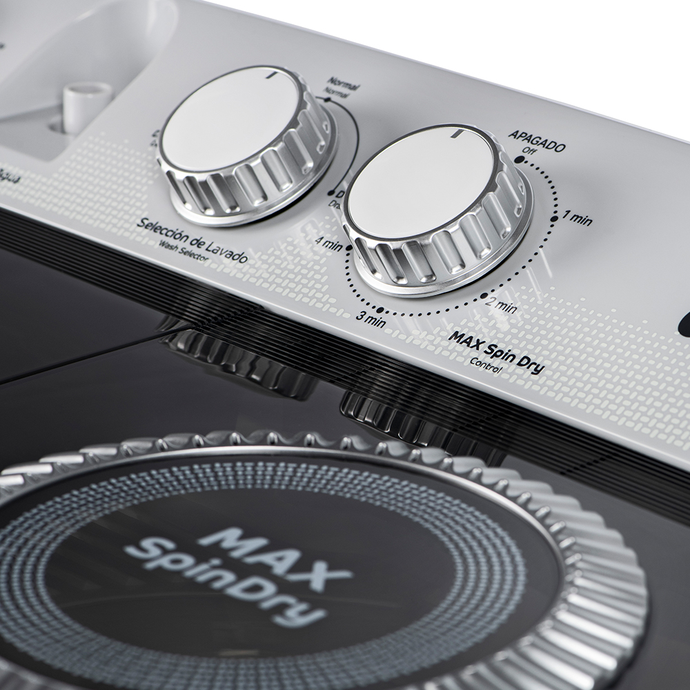 Lavadora dos tinas Acros 15kg ALD1545JE Blanco con vistas grises