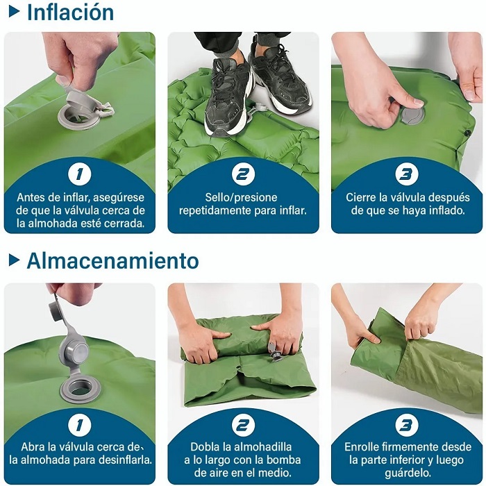 Colchón Inflable Portátil Ultraligero Para  Acampar 