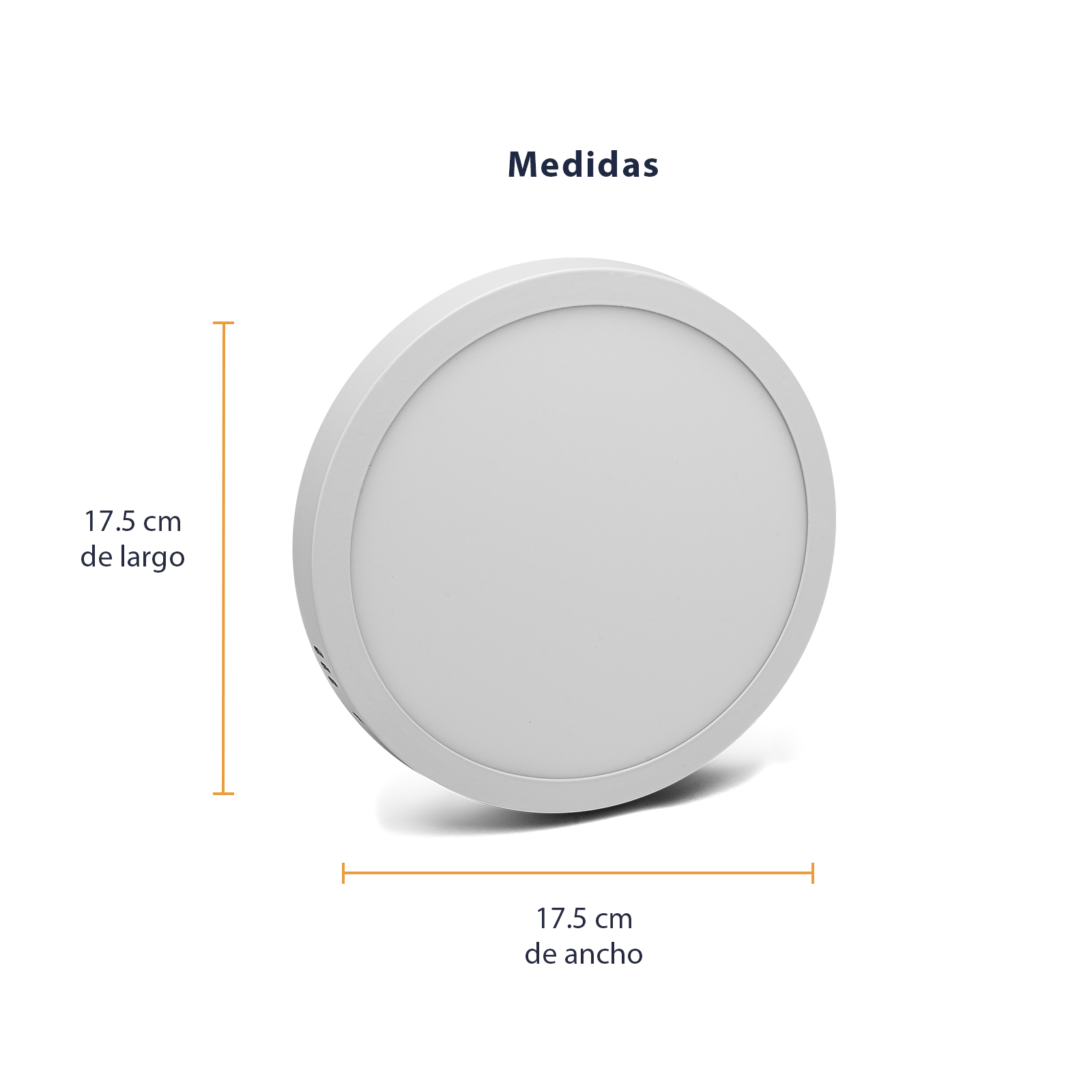 5 Pack Lampara Panel Led Fat Redondo 12w de Techo Empotrable Sula