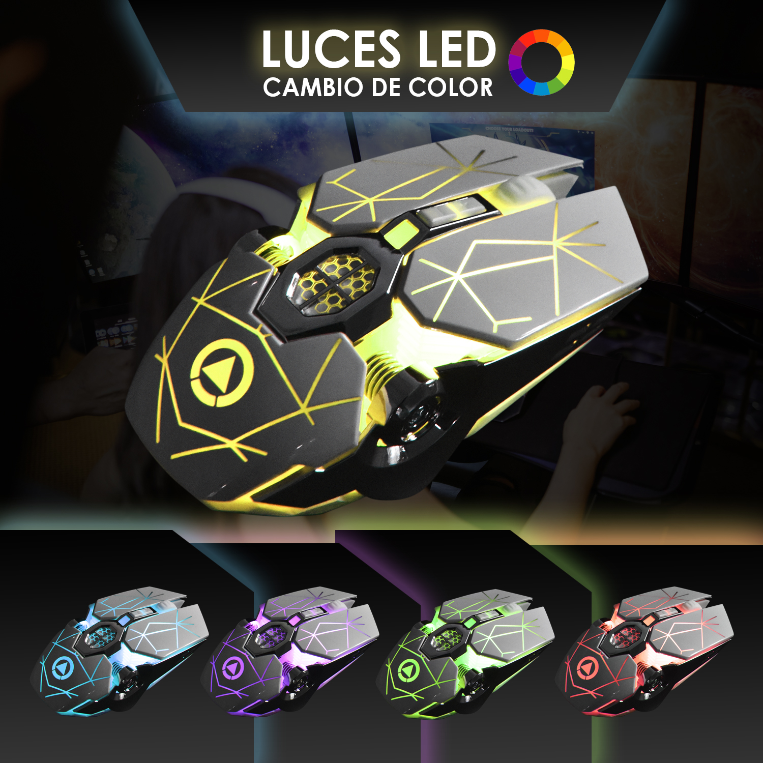 KIT TECLADO MOUSE GAMER RETROILUMINACION MECÁNICO