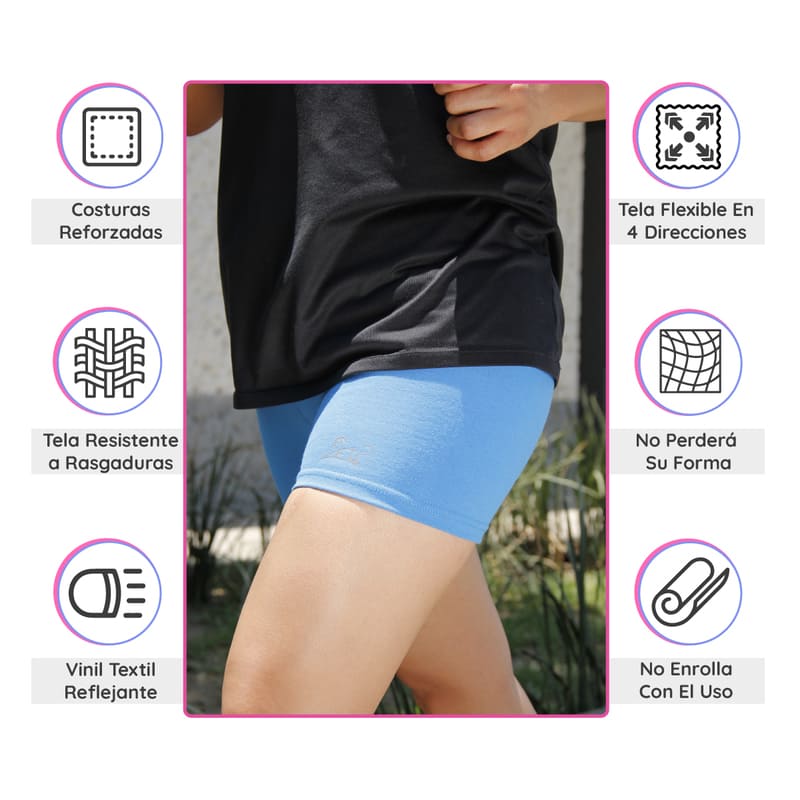 Short Deportivo Mujer con Morral tipo Neceser Incluido, Short Licra para Gym, Biker Short Talla S-M Marca Red Baboon
