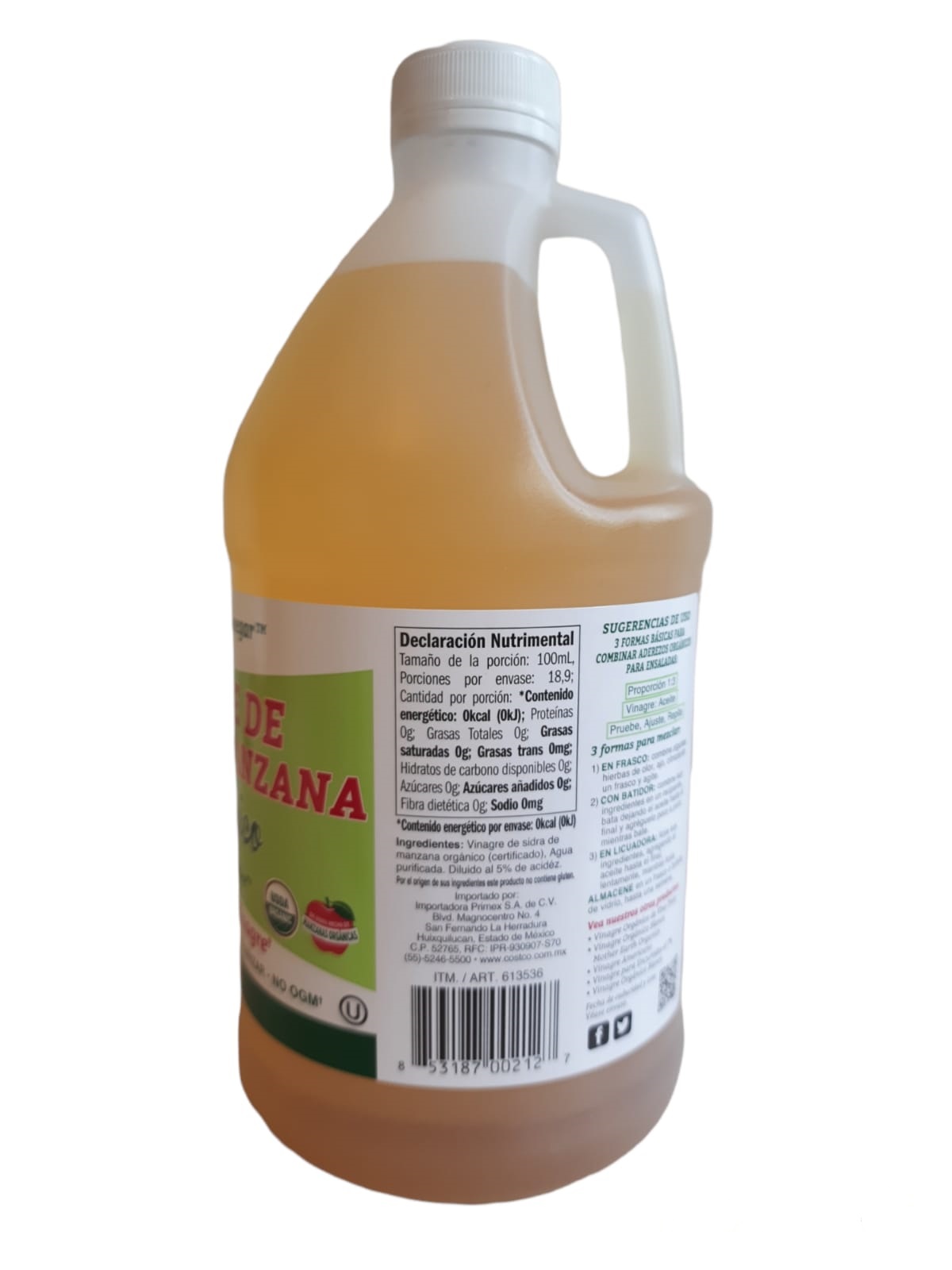 Vinagre De Sidra De Manzana Orgánico Mother Earth 1.89lt