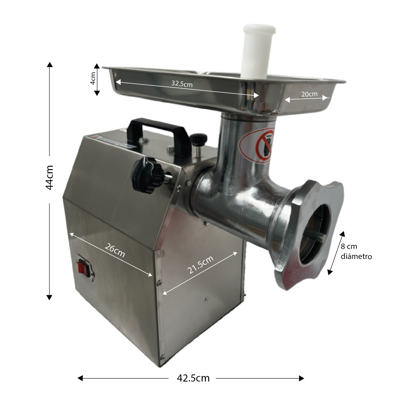 Molino para carne 12 partes en acero 110 V